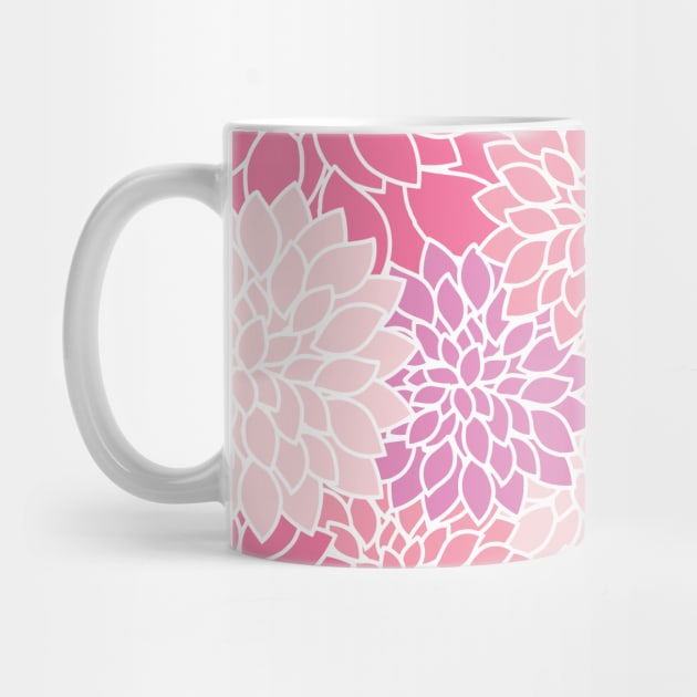 Dahlia Flowers, Pattern Of Flowers, Pink Dahlia by Jelena Dunčević